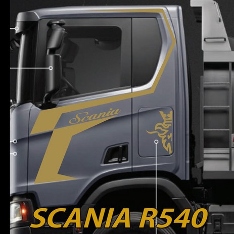 스카니아덤프R540 순정형데칼 트럭 추레라S650 S540 S500 R490 scania, 금색, 1개-추천-상품