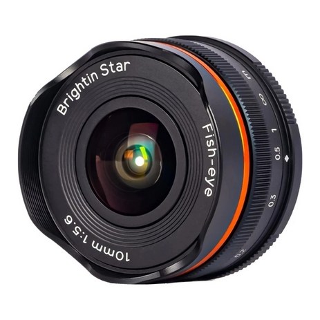 Brightin Star APS-C 광각 어안 프라임 수동 초점 렌즈 소니 E FE 캐논 EOS M 후지 X FX 니콘 Z M4/3 마운트 10mm F5.6, 01 Black_03 후지 xf-추천-상품