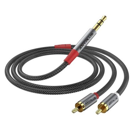 2RCA3.5mm 【 2M 】 18RCA 2남성 헤드폰 잭 피시 와이어 브레이드 Y 스플리터 RCA 스마트폰용 보조 코드 태블릿 HDTV MP3 플레이어 스피커, 9.8ft /3M_grey-3-추천-상품