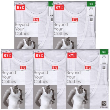 BYC 남성 면 100% 조끼런닝 5매 2113-추천-상품