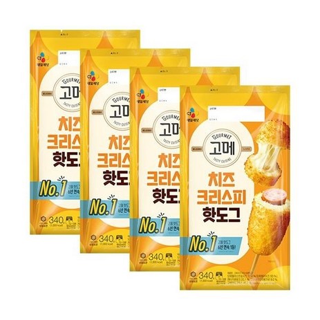 고메 치즈크리스피핫도그340g4입 x 4봉총16개, 340g, 16개-추천-상품