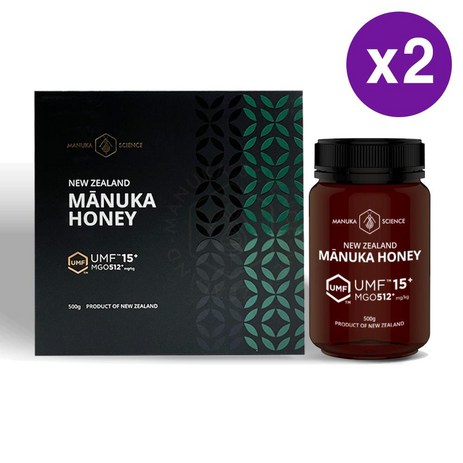 마누카 사이언스 뉴질랜드 마누카 허니 UMF 15+ 500g 2 팩 MANUKA SCIENCE MANUKA HONEY, 2개, 1개입-추천-상품