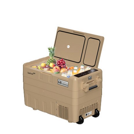 쏘쿨-듀얼플러스(50L)-배터리겸용-유무선-이동식-냉장고/냉동고-캠핑냉장고-휴대용-차량용-SKP50D+-(화이트색/카멜색상)-화이트색상(50L)-추천-상품