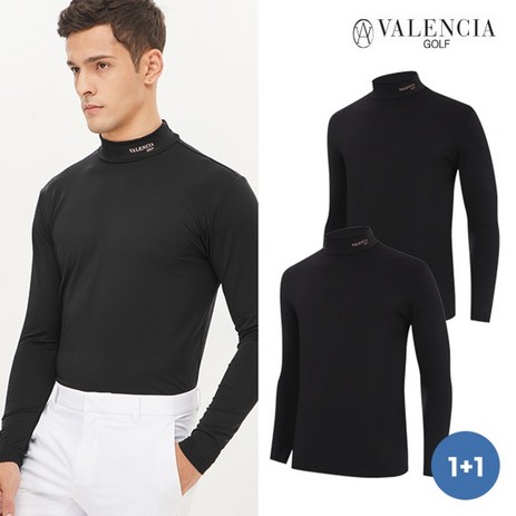 발렌시아골프 1+1 보온 하프넥 베이스레이어 블랙-추천-상품