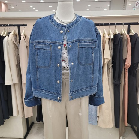 온앤온 노카라 루즈핏 크롭 데님자켓njj4mm3230-추천-상품