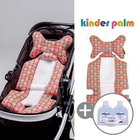 킨더팜 S-line 사계절라이너 / 신생아 아기 유모차 카시트 목보호 이너시트 쿨시트, 꾸까레드, 1개-추천-상품