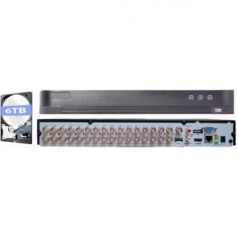 KAFFE HIK 32CH 5MP DVR iDS-7232HQHI-M2/S AcuSense Series-32 채널 지원 HD-TVI & CVI/5MP AHD HD 아날로그 동체, 6TB HDD-추천-상품