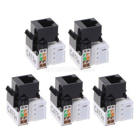 5PCS CAT5E UTP 네트워크 모듈 RJ45 커넥터 정보 소켓 키스톤 잭, 한개옵션0, 5개-추천-상품