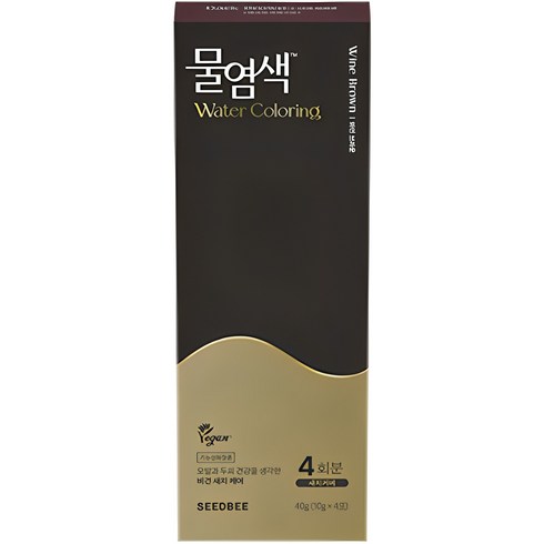 프리미엄 물염색 총 44회분  쿨링샴푸(300ml 2개 - 씨드비 프리미엄 물염색 시즌2, 와인브라운, 1개