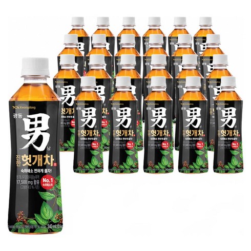 마시면기운차 340ml x 40병 - 광동제약 진한 헛개차, 24개, 340ml