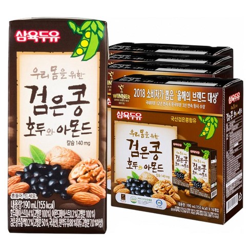 검은콩두유 - 삼육두유 검은콩 호두와아몬드 190ml 64팩, 64개