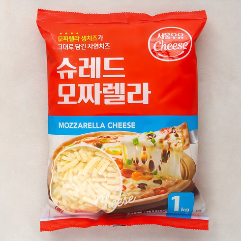 슈레드모짜렐라 - 서울우유 슈레드 모짜렐라 치즈, 1kg, 1개