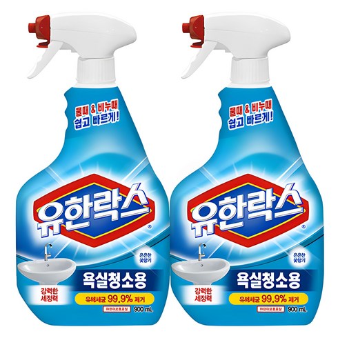 화장실청소세제 - 유한락스 욕실청소용 세정제, 900ml, 2개