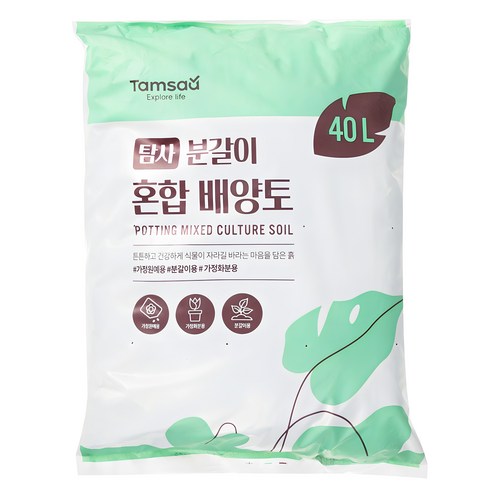 원예용상토 - 탐사 분갈이 혼합 배양토, 1개, 40L