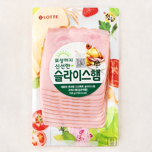 토스트햄 - 롯데햄 슬라이스햄 사각, 100g, 1개