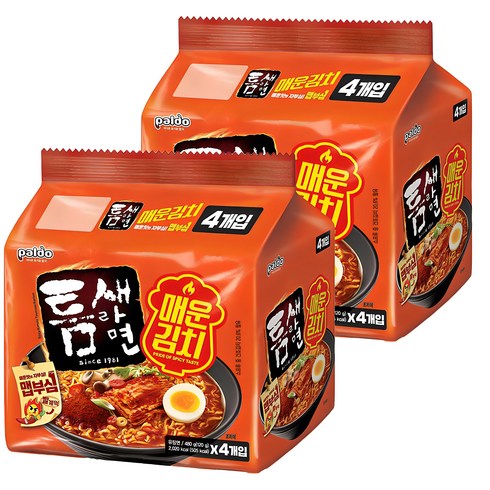 틈새라면 - 틈새라면 매운김치 120g, 8개