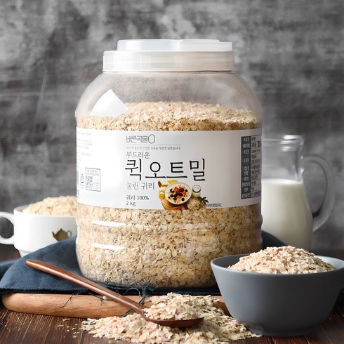 오트밀2kg - 바른곡물 부드러운 퀵오트밀, 2kg, 1개