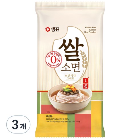 샘표쌀국수 - 샘표 쌀 소면, 800g, 3개