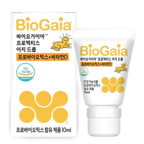 아기유산균 - 바이오가이아 프로텍티스 이지드롭 프로바이오틱스 + 비타민 D 영양제, 10ml, 1개