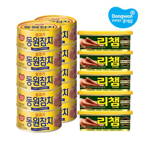 동원참치s12호 - 동원 라이트스탠다드참치+리챔, 85g, 1세트, 상세 설명 참조