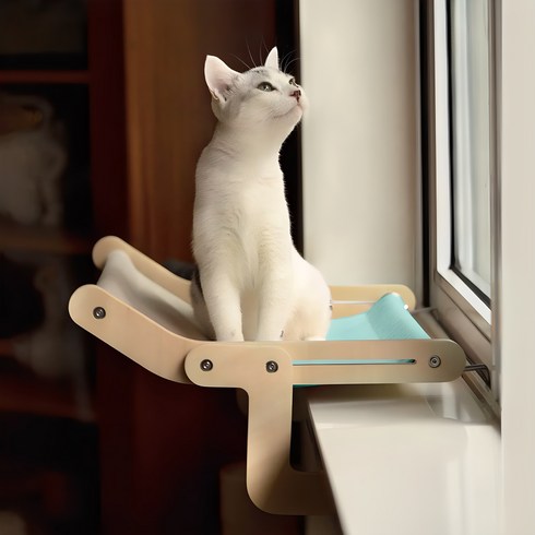 고양이창문해먹 - 카무라라 고양이 창문 창틀 해먹, 블루그레이, 1개