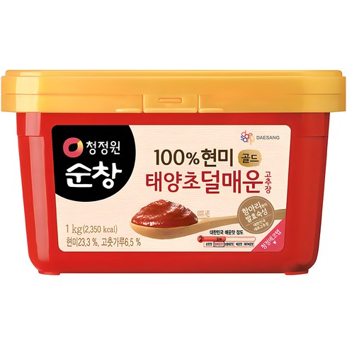 덜매운고추장 - 청정원순창 100% 현미 태양초 덜매운 고추장 골드, 1kg, 1개