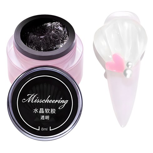 쪼물젤 - 모찌모찌 네일 엠보젤 KJ_01_01, 클리어, 1개, 8ml