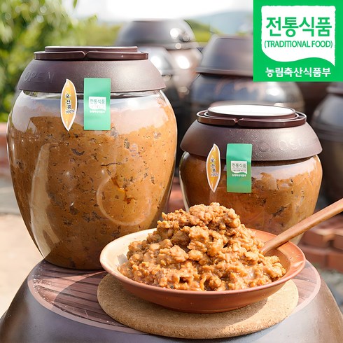 시골된장 - (감로이슬농원) 100% 국산콩 전통 재래식 시골 집 된장(3년숙성), 1kg, 1개