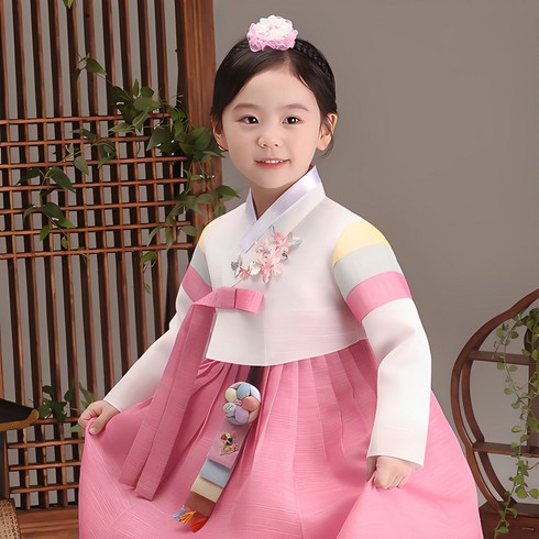 여아한복 - 더예한복 여아용 355 아린색동 한복세트
