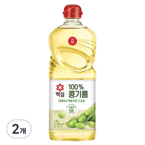 백설콩기름 - 백설 콩기름, 1.5L, 2개