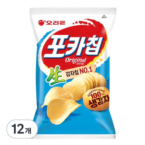 감자칩 - 오리온 포카칩 오리지널, 66g, 12개