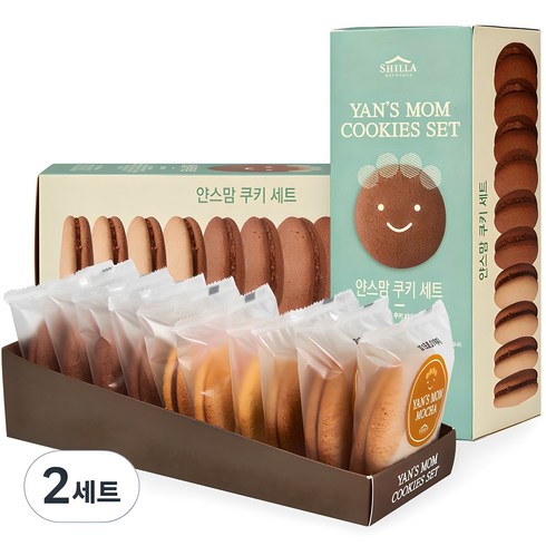 쿠키선물세트 - 신라명과 얀스맘 쿠키 세트, 650g, 2세트