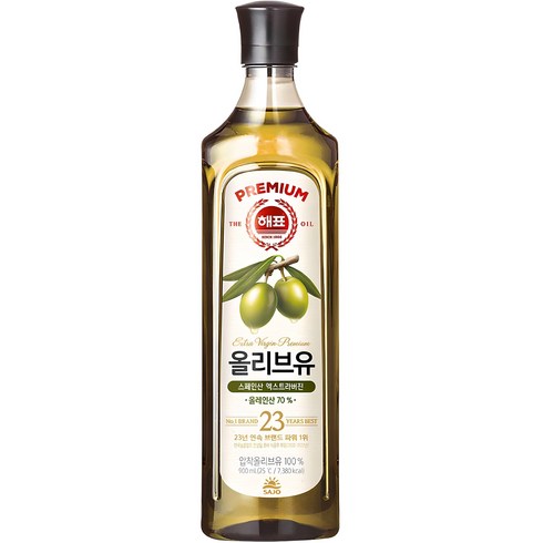 리오올리브오일 - 해표 압착 올리브유, 900ml, 1개