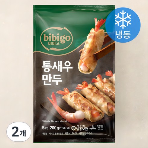 비비고새우만두 - 비비고 통새우 만두 (냉동), 200g, 2개