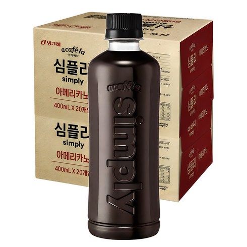 심플리디카페인 - 아카페라 무라벨 심플리 아메리카노, 400ml, 40개