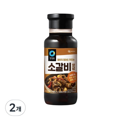 갈비양념 - 청정원 전통 소갈비양념, 500g, 2개