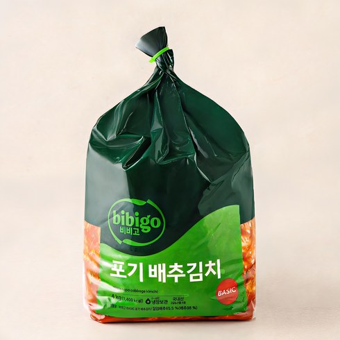 비비고베이직김치 - 비비고 베이직 포기 배추김치, 4kg, 1개