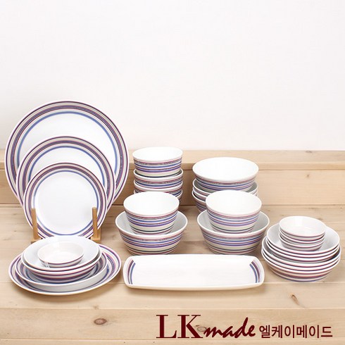 LK 메이드 본차이나 뷰티 퍼플 6인홈세트, 30개