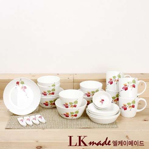 엘케이메이드 본차이나 샤이닝 4인홈세트, 1세트