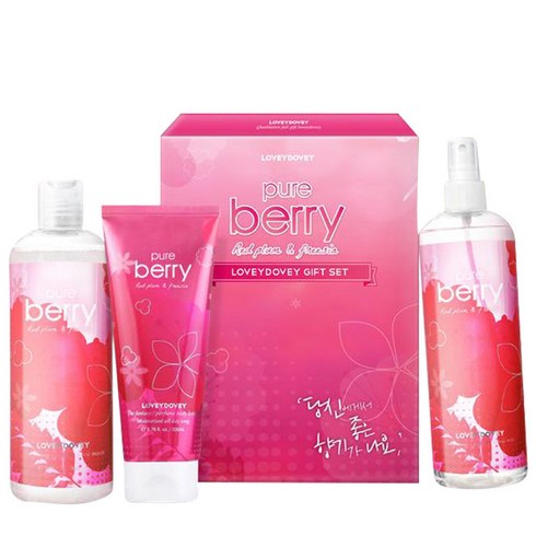 [유통기한임박] 러비더비 퓨어베리 바디세트 바디로션 200ml + 바디워시 400ml + 섬유향수 500ml, 1세트