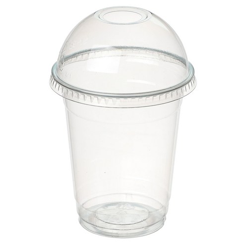 커피촌 투명 PET 아이스컵+돔뚜껑, 410ml, 100개