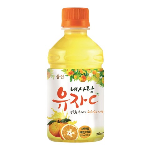 웅진 내사랑유자C 280ml, 24개