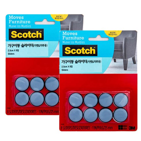 3M 스카치 가구이동 슬라이더 카펫 앤 마루용 8p, 2개