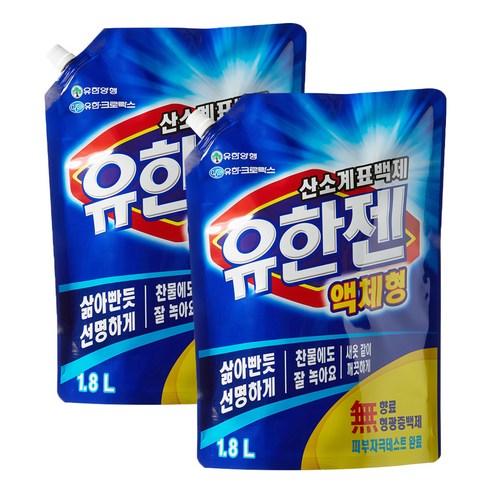 유한젠 산소계표백제, 1.8kg, 2개