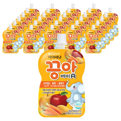 아이배냇 끙아 과일야채주스 80ml, 에이, 30개입