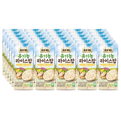 엘빈즈 유기농 라이스팝 과자, 단호박 + 브로콜리 + 자색고구마 혼합맛, 15g, 30개입