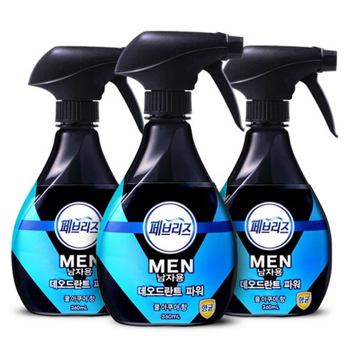 페브리즈 포맨 쿨아쿠아향 본품, 360ml, 3개, 쿨 아쿠아 향