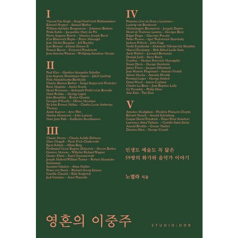 영혼의이중주 - 영혼의 이중주:인생도 예술도 꼭 닮은 59쌍의 화가와 음악가 이야기, 영혼의 이중주, 노엘라(저),스튜디오오드리, 스튜디오오드리, 노엘라