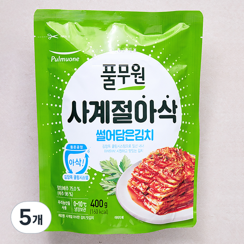 풀무원 사계절 아삭 맛김치, 400g, 5개