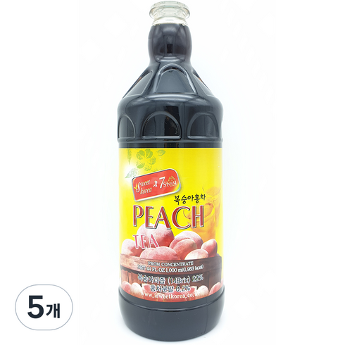 복숭아 홍차 원액, 1000ml, 5개